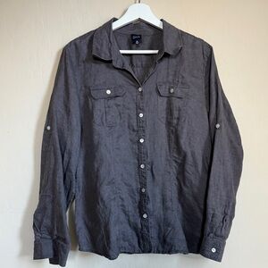Saks Fifth Avenue Charcoal Button Down Shirt